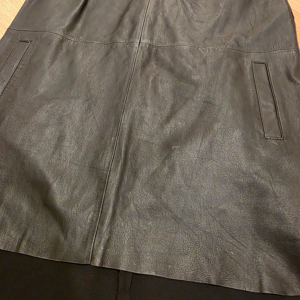 Banana Republic Dress Womens Size 12 Black Lamb Leather Front Shift Pockets - Picture 13 of 14